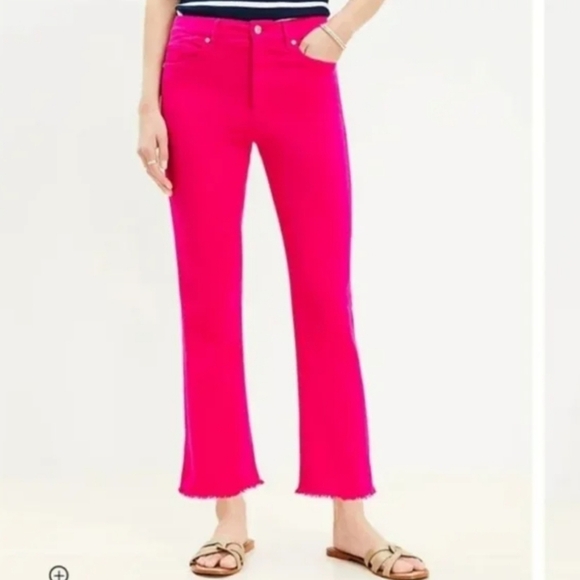 LOFT The Ankle Crop High Rise jeans pants - Picture 1 of 12